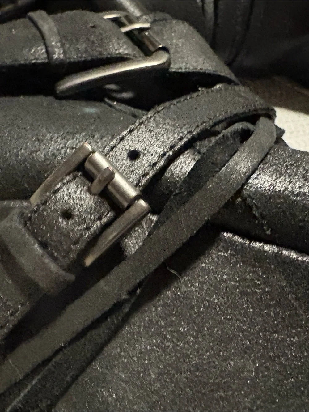 DKNYC Black Strappy Wedge Ankle Boots